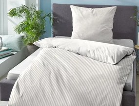 Obliečky Twin 140x200 cm, šedé s pruhmi%
