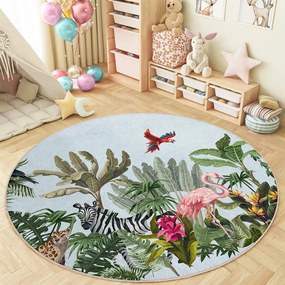 Prateľný detský koberec ø120 cm Jungle – Mila Home