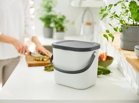 Malý odpadkový kôš na bioodpad, 6 l ALBULA, biely/antracit