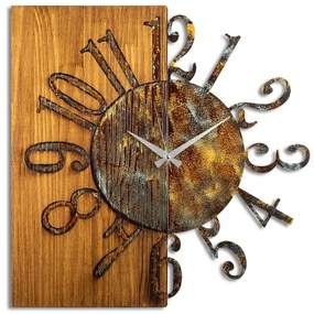 Nástenné hodiny 58x58 cm 1xAA drevo/kov