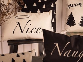 Čierna obliečka na vankúš Naughty a Nice z Black&White X-Mas - 30*50 cm