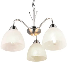 Závesné svietidlo so skleneným tienidlom v bielo-striebornej farbe ø 43 cm Dobby – Trio