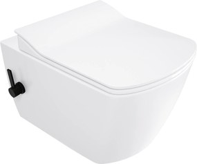 Deante Blur, záchodová WC misa s funkciou bidetu 525x372x349 mm, biela lesklá-čierna matná, DEA-CDZ_6WNW