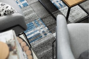 Kusový koberec ALTER Siena štvorce/mriežka, modrý