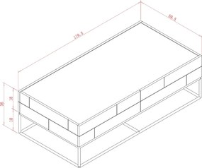Konferenčný stolík Rose Hill 119 cm zelený/zlatý