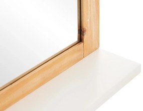 furniture-nabytek.cz - Masívne kúpeľňové zrkadlo Capera z borovice a MDF, lakované, biele/hnedé – 70x70 cm