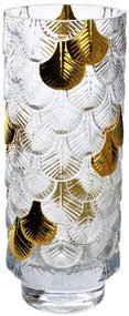 Skleněná váza Serenite 10x26 cm čirá/zlatá
