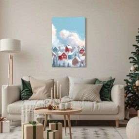 Obraz zasnežená dedinka