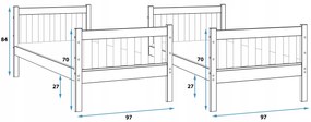 BMS Group Poschodová posteľ Kacper 190cm x 90cm - prírodná