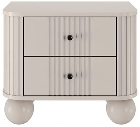 Nočné stolíky Vespera 56 cm - 2 ks - kašmírová / čierna / kašmírové nohy