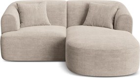 Svetlohnedá menčestrová rohová pohovka (pravý roh/s leňoškou) Campi – Cosmopolitan Design