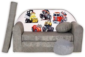 Detská pohovka CARS - šedá