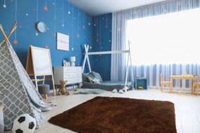 Protišmykový koberec SHAGGY tmavohnedý