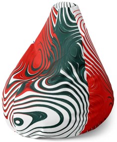 Sedací vak Pear dvojfarebná abstrakcia - detský, farebná