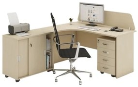 Zostava kancelárskeho nábytku MIRELLI A+, typ F, ľavá, breza
