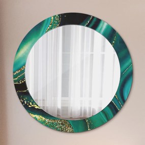 Okrúhle ozdobné zrkadlo Smaragdový mramor fi 70 cm