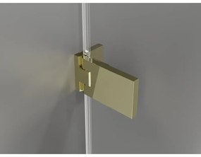 Mexen Lunar-B, pravostranný výklopný sprchový kút 85 x 70 cm, 8mm číre sklo, zlatý profil, 832-085-070-50-00-P