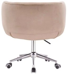 LuxuryForm DESIGN Kreslo MONTANA VELUR na striebornej podstave s kolieskami - latte
