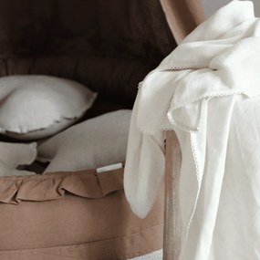 Bambusová zavinovačka s čipkou vanilka 80x100 cm