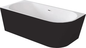 Besco Akrylátová voľne stojaca rohová vaňa Zoya BW 150x75 (170x80) biela/čierna BESCO-Typ výpuste: Click-Clack s prepadom, grafit, BESCO-Rozmery: 150…