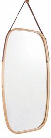 Závesné zrkadlo s bambusovým rámom Lemi 3, 43 x 1,5x 76 cm