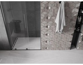 Mexen Velar, posuvné dvere do otvoru 100x200 cm, 8mm číre sklo, grafitová matná, 871-100-000-01-66