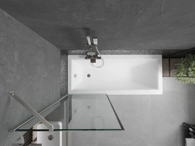 Mexen Next, 1-krídlová vaňová zástena 70 x 150 cm, 6mm číre sklo - čierny vzor, oceľová, 895-070-000-00-70-97
