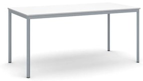 Jedálenský stôl, 1600 x 800 mm, tmavo sivá podnož, biela