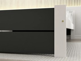 AKCIA Posteľ IKAROS DOUBLE 140 x 200 cm, antracit/biela II. akosť