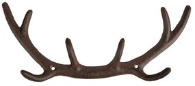 Hnedý kovový nástenný vešiak Antlers – Esschert Design
