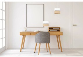 Stolná lampa Juta, 1x jutové/biele textilné tienidlo, n, w