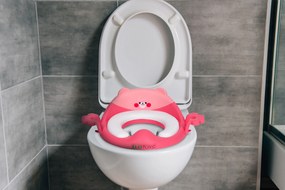 WC sedátko pre deti, rúčky, mäkký vankúšik, ružový ECOTOYS