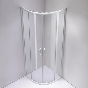 BPS-koupelny Štvrťkruhový sprchový kút HYD-RK94C 100x100 cm biela/transparent + vanička HYD-RSV-ST01C biela