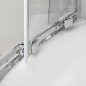 Novoterm Štvrťkruhový sprchový kút NV-Aruba GL CHR 80 SV, chróm/transparent + hlboká vanička biela