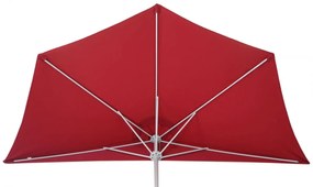 Slnečník polkruh Parla - polyester/hliník - 300cm bordová so stojanom
