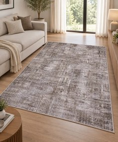 Koberec Safir 440 krémový / tmavohnedý