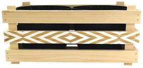 AMADEA Drevený obal s kvetináči s motívom kosoštvorcov, 32x17x15cm Český výrobok