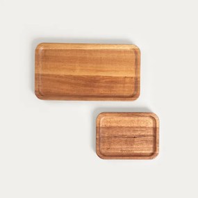 Sada dvoch servírovacích podnosov MOOKA drevená 744525