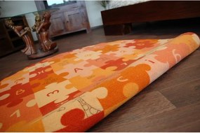Detský koberec PUZZLE oranžový kruh