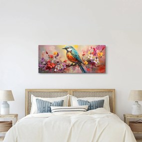 Obraz - Maľba vtáčika (120x50 cm)