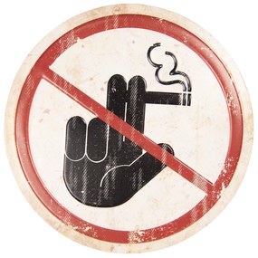Nástenná plechová ceduľa Zákaz fajčenia - ∅ 35 cm