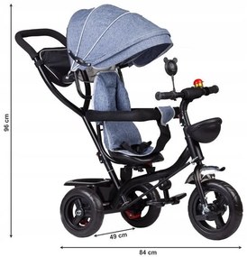 Trojkolka  s otáčaním sedadla, sivá, Eco Toys