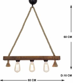 Luster na lanku KUTUK 3xE27/40W/230V