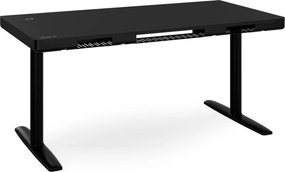 Elektrický písací stôl sit-stand so zásuvkou a bezdrôtovou nabíjačkou Qi čierny, 1400 mm: ELLIS