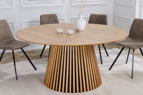 Kruhový jedálenský stôl Valhalla Wood 140cm svetlý dub