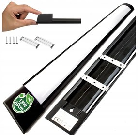 BERGE LED panel čierny - 18W - 60cm - studená biela