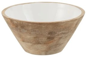 Misa z mangového dreva s bielym vnútrom Enamell medium - ∅ 23,5 * 12 cm