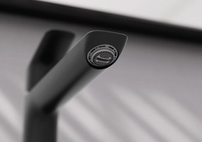 Hansgrohe Logis, páková umývadlová batéria 110 Fine CoolStart s odtokovou súpravou s tiahlom, čierna matná, HAN-71254670