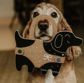 Drevená kriedová tabuľa pes Kajtek