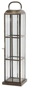 Mosazná antik kovová vysoká lampáš Tavin - 13*13*50 cm